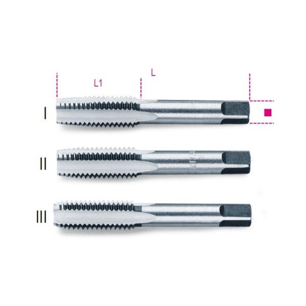Hand taps, coarse pitch, metric thread 